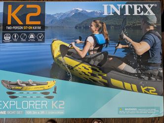 Intex Explorer K2 2-Person Inflatable Kayak Set Oars Air Pump