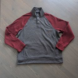 Sonoma Mens Supersoft Regular-Fit Sweater Fleece Snap Mockneck, XL