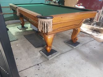 8'POOL TABLE SOLID OAK