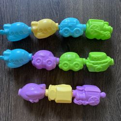 Snap & Lock Baby-Toddler Pop Transportation Beads Lot of 11