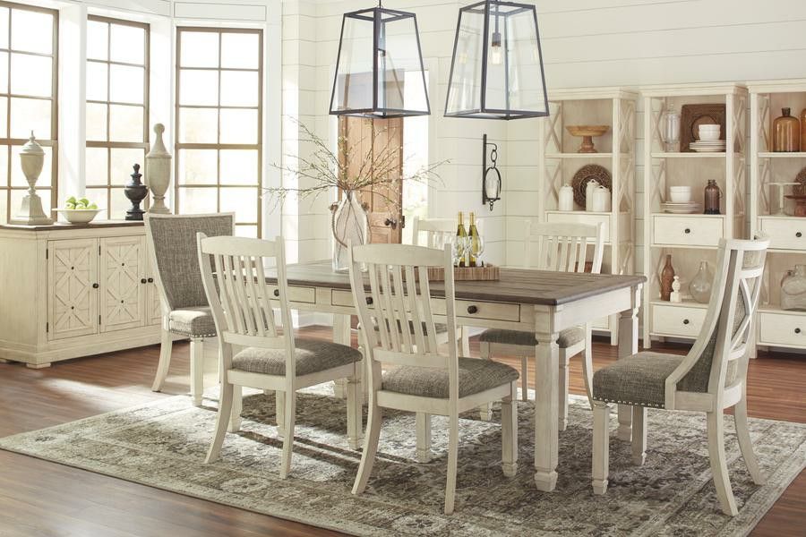 Bolanburg Antique White/Oak Dining Room Set | D647 ASHLEY