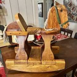 Handcrafted Wooden 27” ROCKING HORSE Unique Custom Made, Durable Hardwood, Heirloom Quality