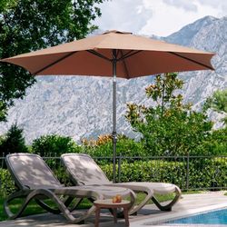 UMBRELLA - Outdoor 9 Feet Aluminum Market Umbrella with Crank and Push Button Tilt - No Base