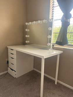 Vanity Mirror & Table with storage