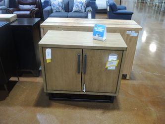 Drew & Jonathan Catalina Accent Chest - Light Oak With Black Metal Base | Cabinet | Cupboard