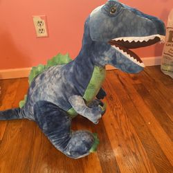 Huge 30” StandUp Dinosaur Plush Stuffed Animal T-Rex Dilophosaurus Blue & Green