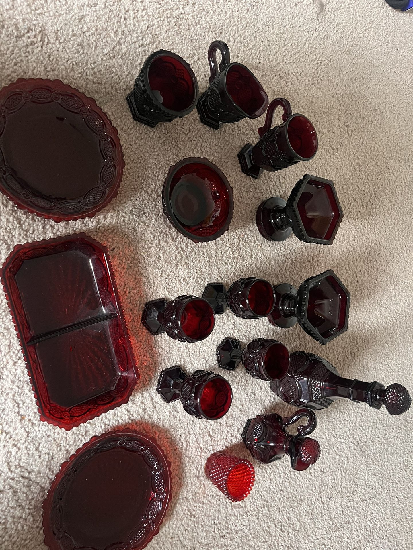 LIMITED EDITION: AVON 1878 RUBY RED GLASS WEAR