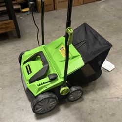 New 13” 12A Corded Electric Self-Propelled Walk Behind Lawn Dethatcher 40L Collection Bag Lawn Mower 