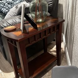 2 Solid Wood Mission Style Narrow End Tables / Side Tables – Craftsman Accent Tables