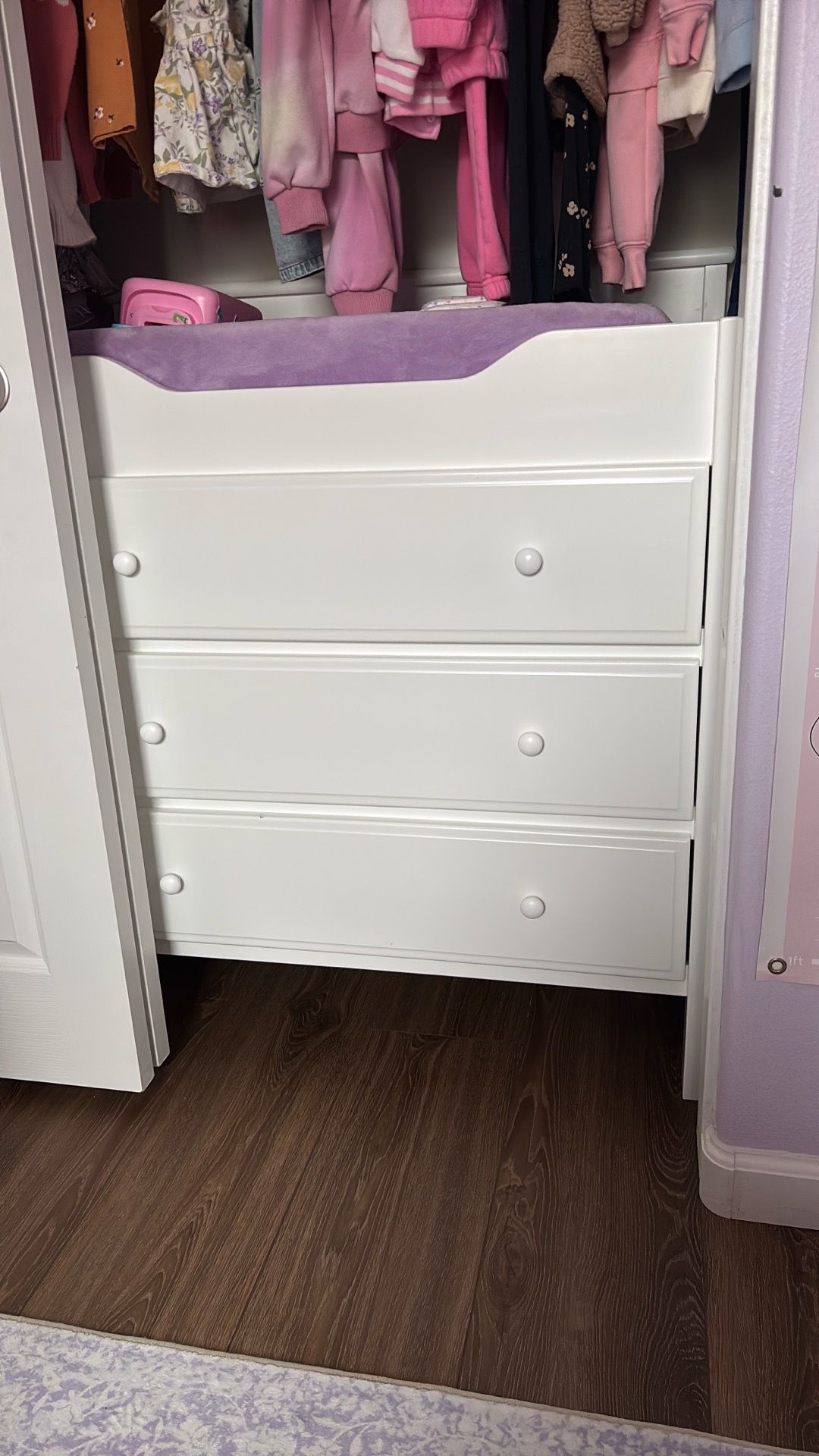 White Kids Dresser + Changing Station Combo – Great Condition