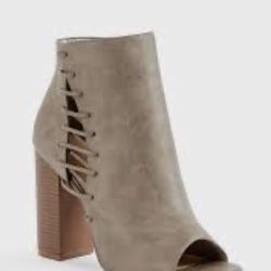 SODA GRAY BOOTS PEEP TOE HIGH HEEL