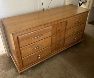 Mid Century 9 Drawer Dresser Solid Wood