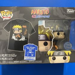 Funko Pop Naruto Shippuden + t-shirt Sz S New & 4 set Shot Glasses New! Bundle