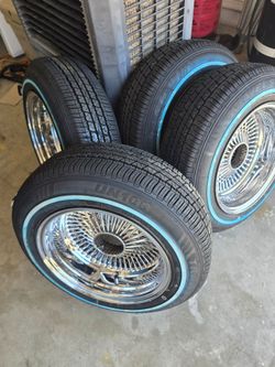 14x7 Dayton wire wheels 100 spoke real deal