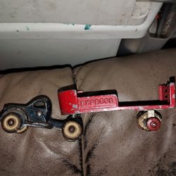 1930's Vintage Cast Iron Truck And Trailer