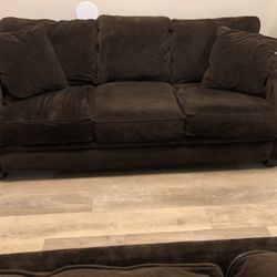 Newer Brown Suede Leather Couches One Year Old Excellent Condition!