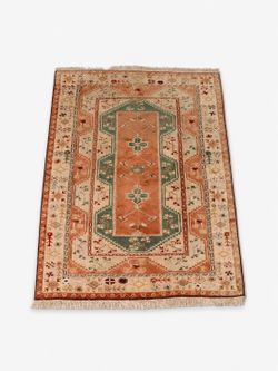 Vintage Turkish Anatolian Hand-Knotted Wool Rug w/ Tribal Geometric Motifs, c.1960's - Delivery Available