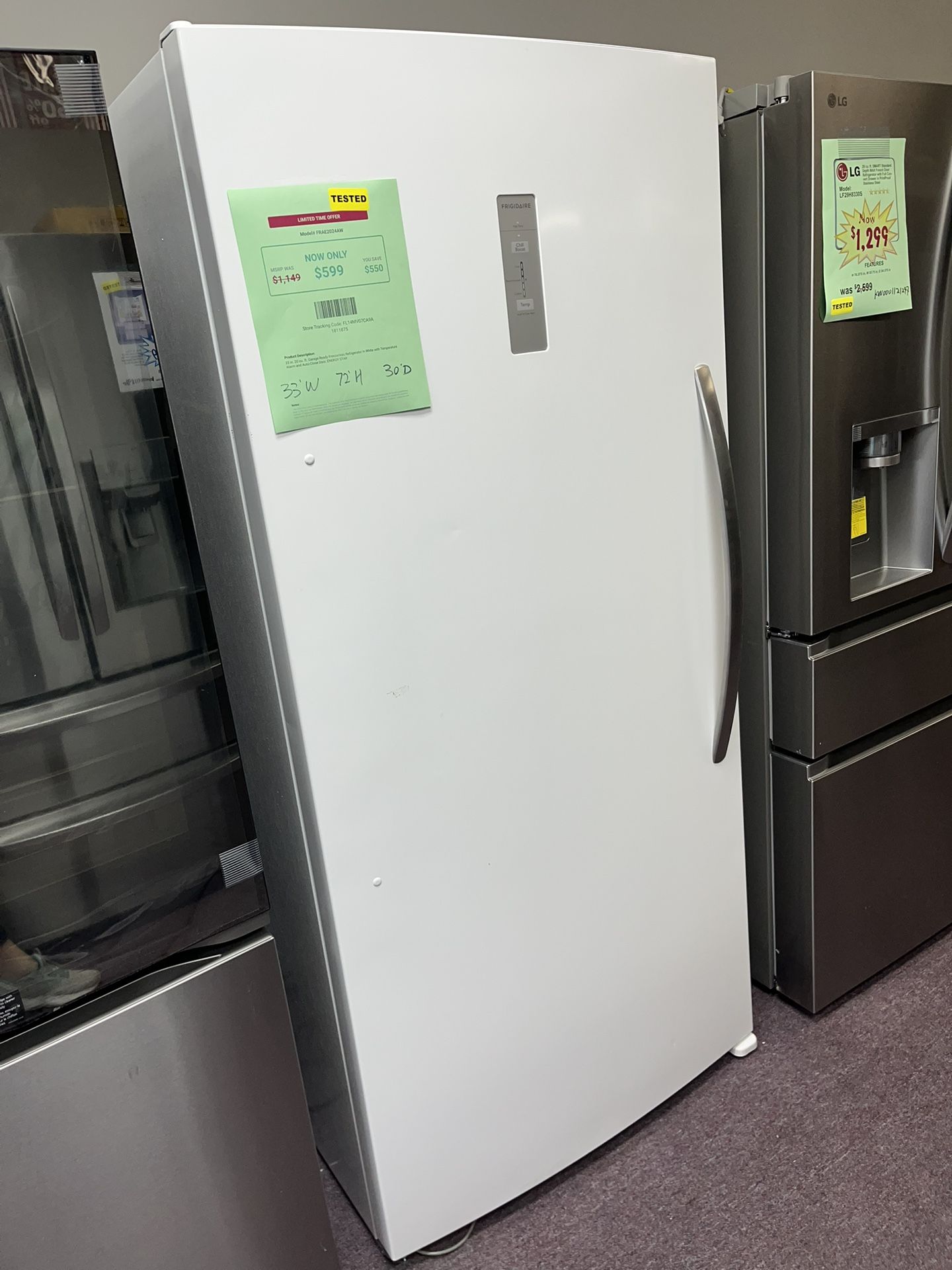 Refrigerator, Frigidaire Open Box Friger