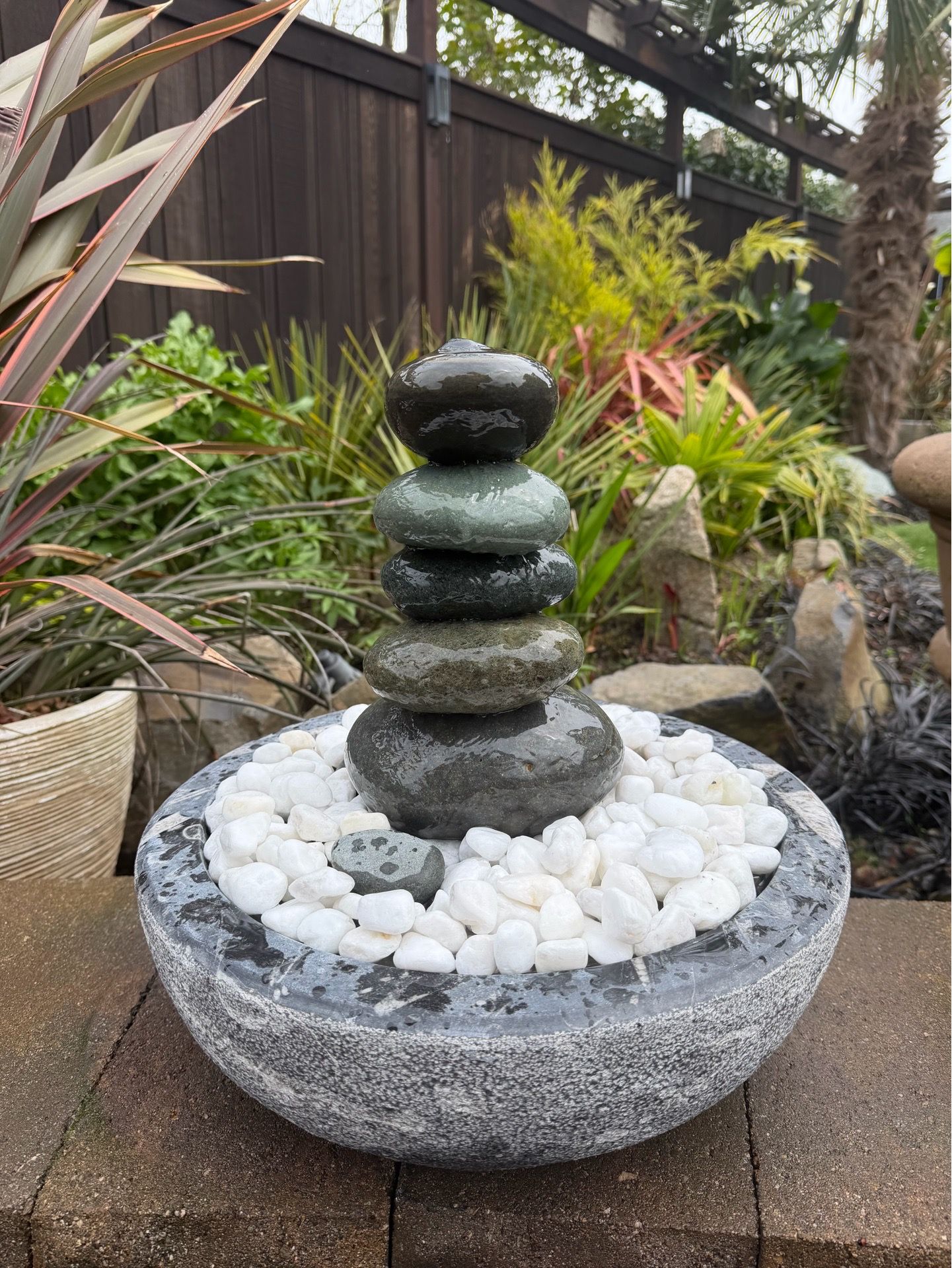 Tabletop Indoor / Outdoor 5-Tier Cairn Water Fountain