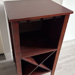 Wood End Table/Wine Rack