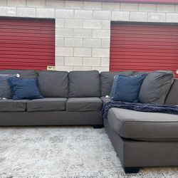 Living Spaces Dark Gray Sectional LIKE NEW 