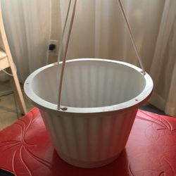 8" Premium White Plastic Hanging Basket Buy 3pcs For $10