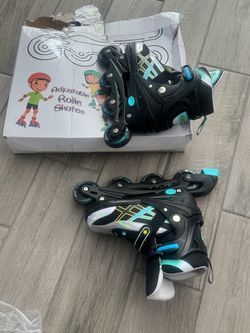 Adjustable Inline Skates for Kids and Teens Ages 4-16, All 8 Wheels of Inline Roller Skates Light Up, Safe and Fun Illuminating for Outdoor Indoor Spo