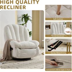 DYHOME Power Recliner Chair, Swivel Massage Chair Recliner with Heated, Bluetooth Speaker,