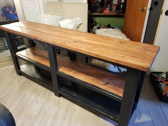 Rustic Farmhouse Black And Wood LONG TABLE(TV/Entertain) Pick Up Cash!Trade
