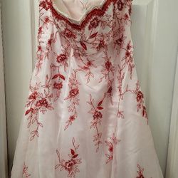 Strapless Formal Embroidered Ball Gown