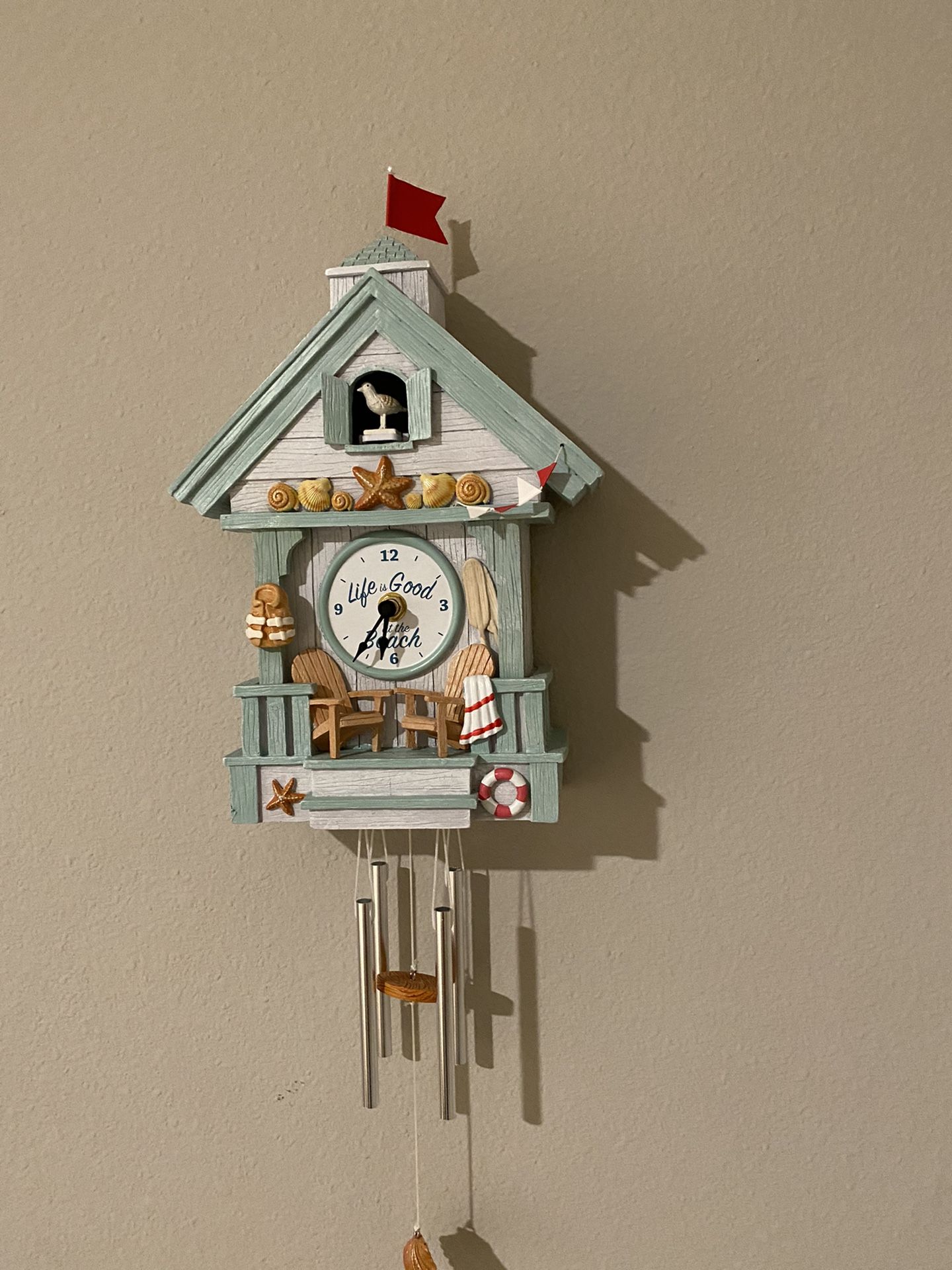 Authentic beach themed cuckoo clock