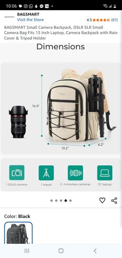 Bagsmart Small Camera Backpack with tripod holder