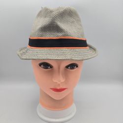 Unbranded Boys Gray Straw Trilby FedoraHat