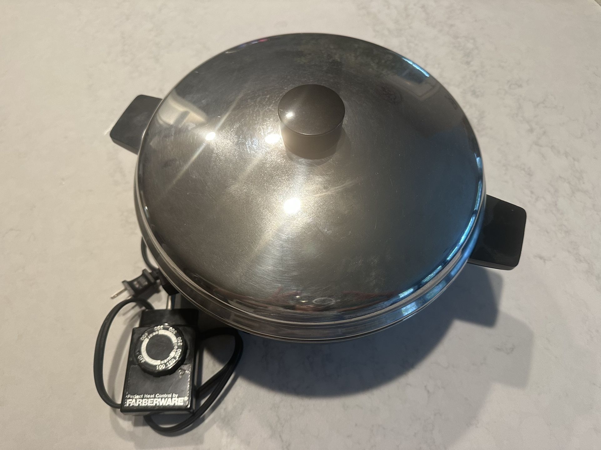 Farberware Stainless Steel 12” Electric Skillet Fry Pan Model 322