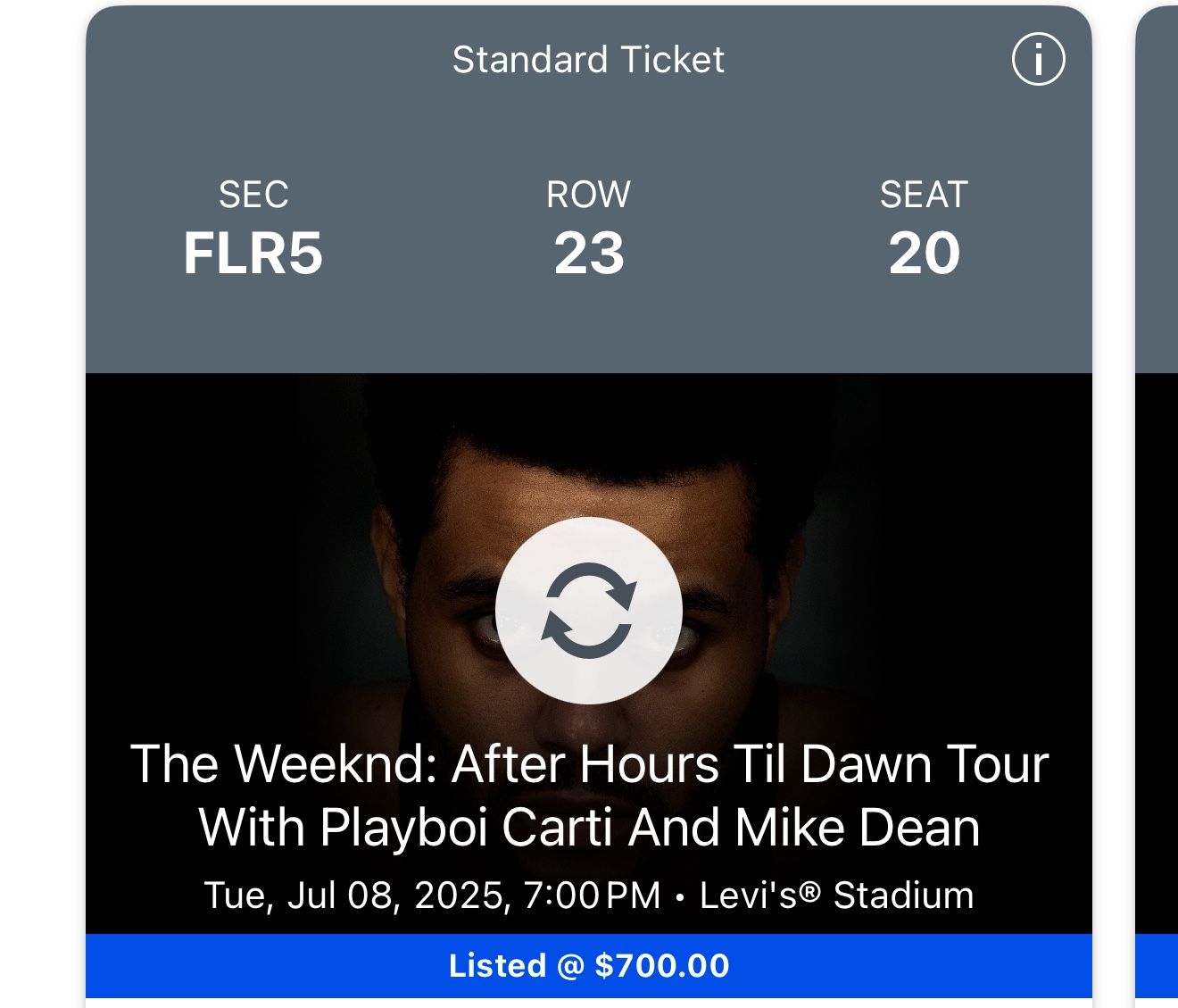 the weeknd 2x tix floor seats