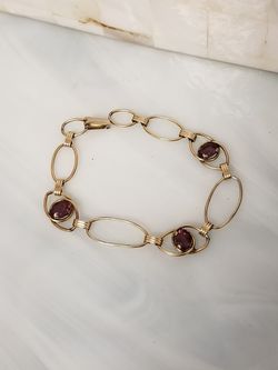 Gold over Sterling Amethyst Bracelet
