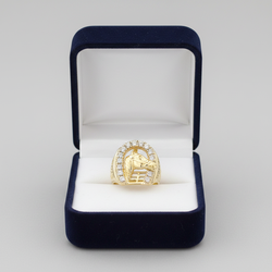 14K Yellow Gold Diamond Hose & Horseshoe Ring - 0.42ct