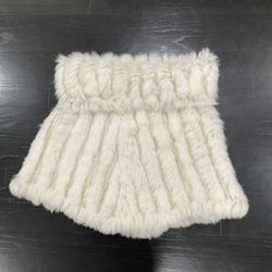 VINTAGE BEBE RABBIT FUR CABLE KNIT SKIRT