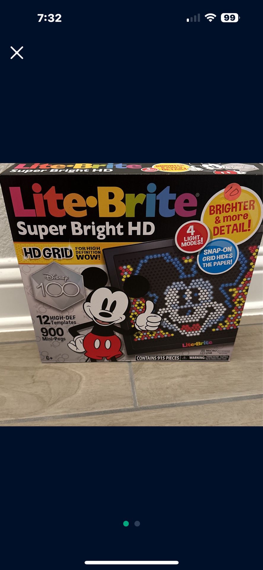New Disney Mickey Mouse Lite Brite Super Bright HD 