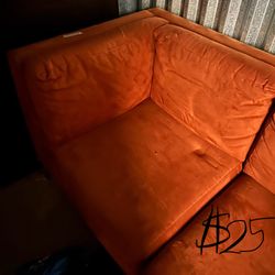 Matching Suede Sectional Chairs