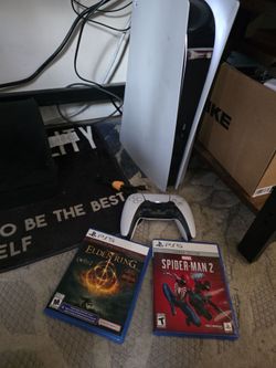 PS5 with elden ring and Spiderman 2