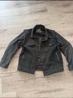 Roland Sands motorcycle jean jacket with removable (elbow padded) sleeves