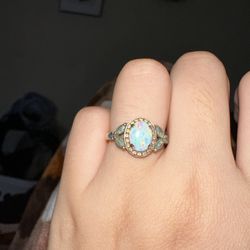 Opal Ring With Topaz