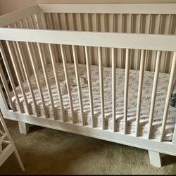 Gently Used White Baby Crib & Mattress