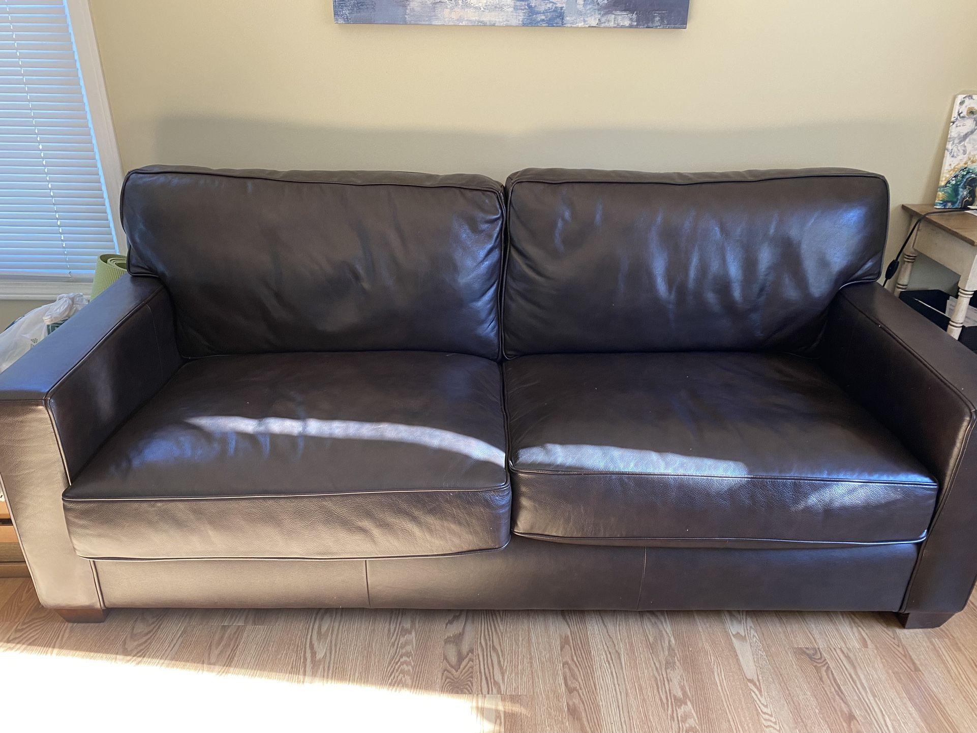 Like NEW Walter E. Smithe LEATHER Sofa