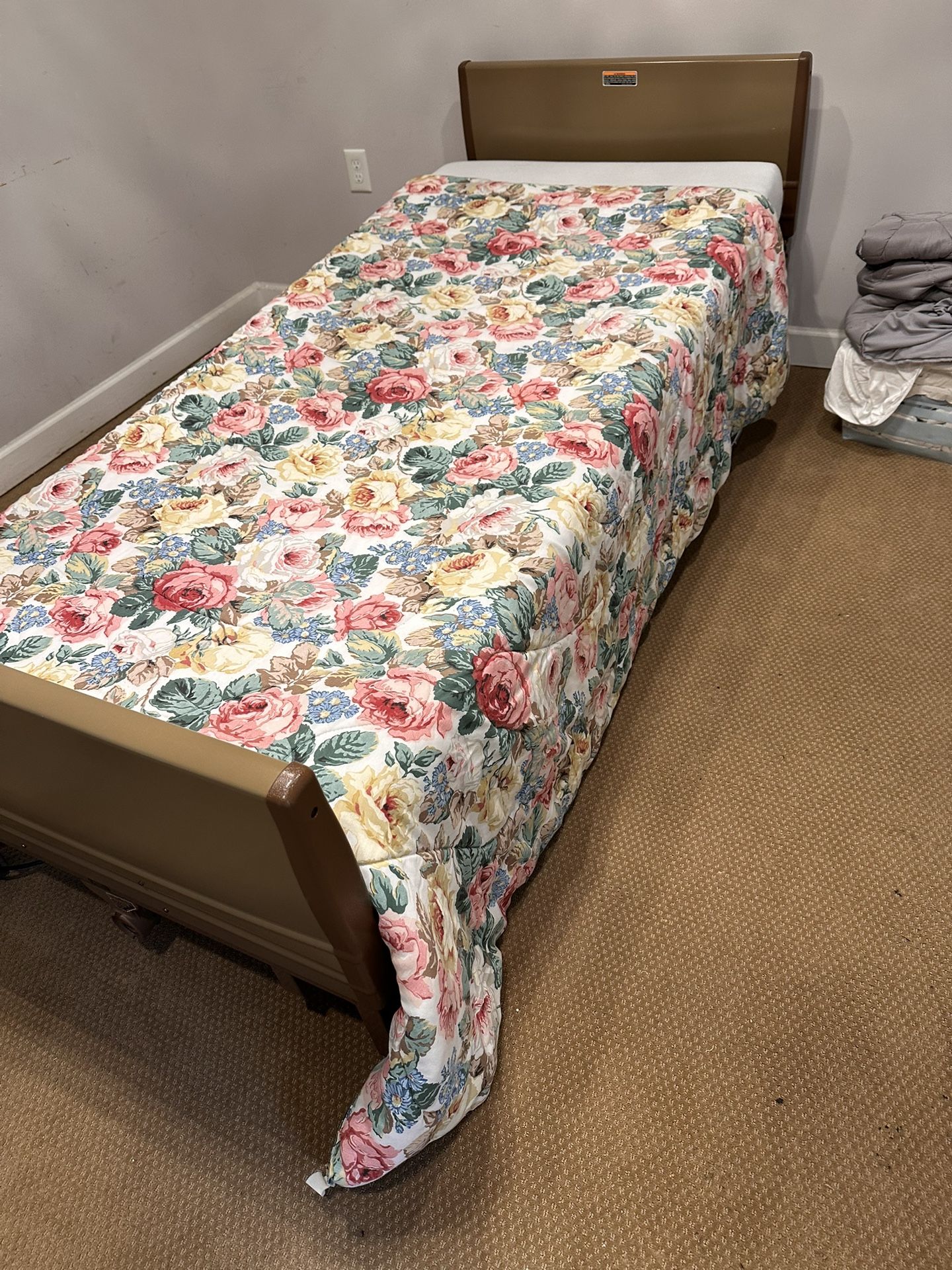 Medical Twin Bed & Brand New Coordinated Bed Side Table