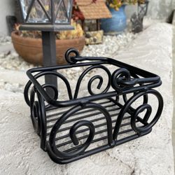Black Scroll sugar packet holder w/handle