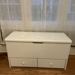 White Storage Bench