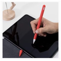 Apple Pencil Silicone Sleeve Holder Grip + Nib Covers