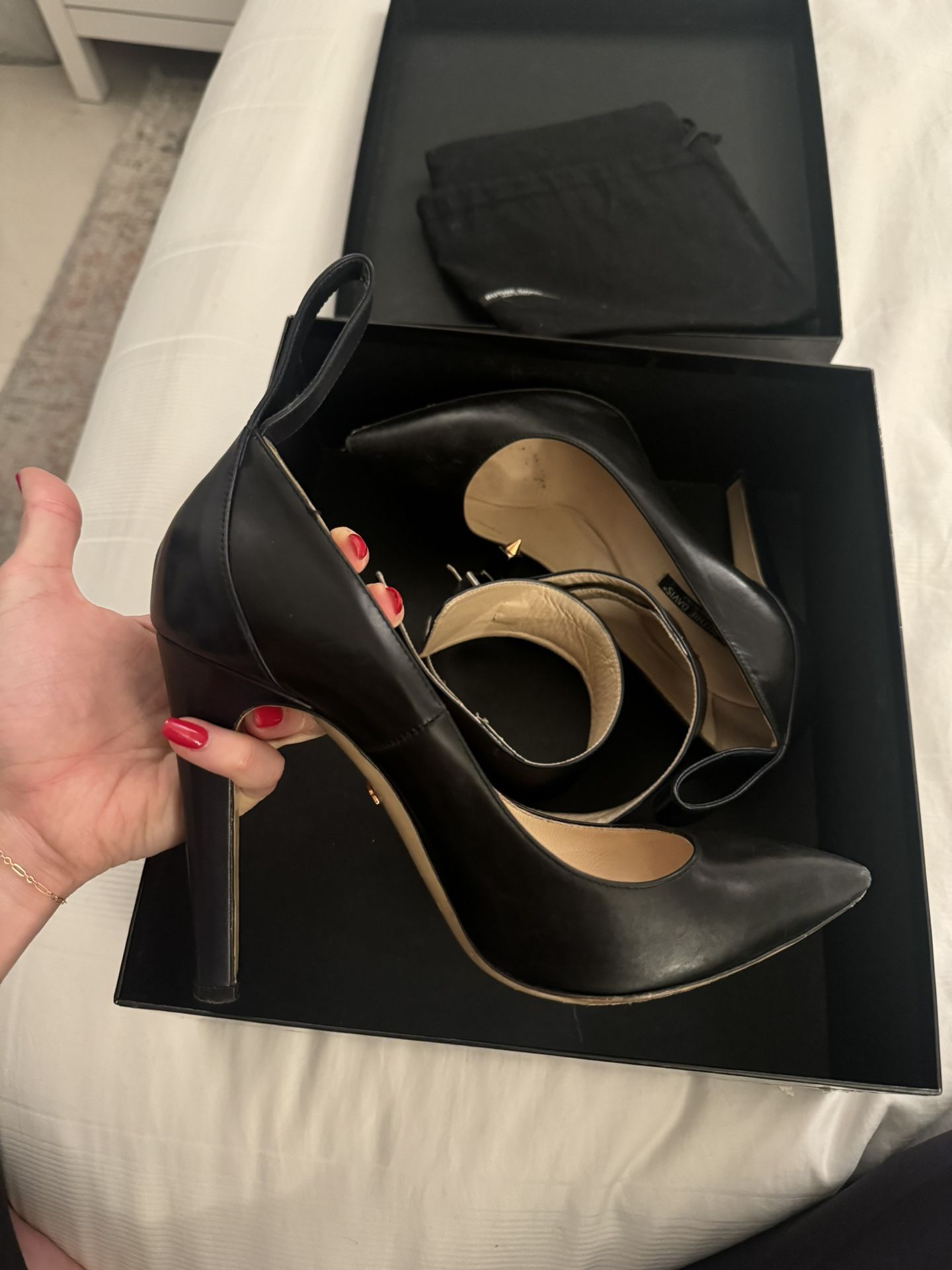Black Leather Italian Heel